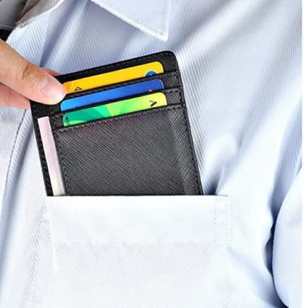 Leather Compact Card Holder Wallet